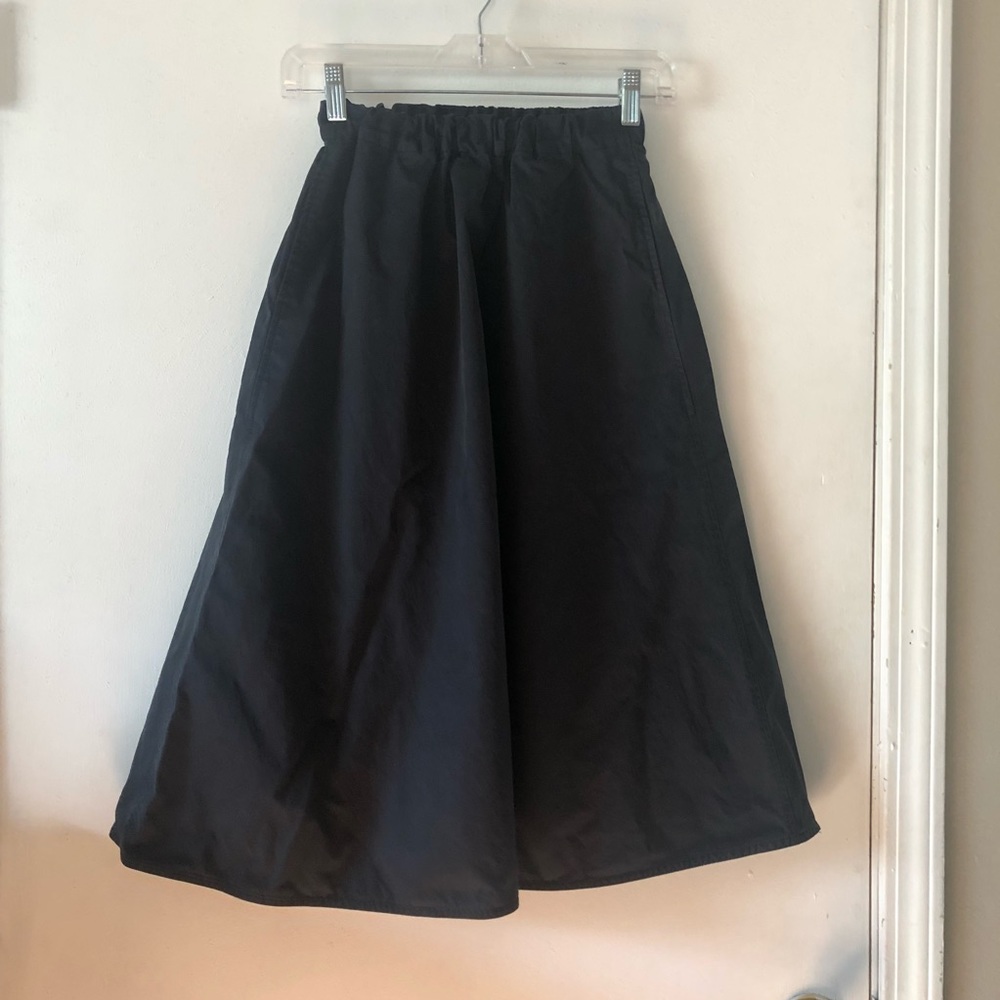 Everlane Cotton midi Skirt in Black XS